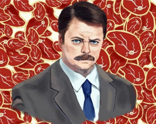 Aesthetic Ron Swanson Illustration Paint By Number