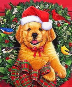 Aesthetic Santa Puppy Paint By Number