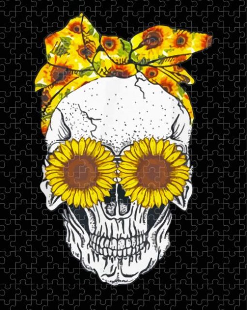 Aesthetic Skull Sunflower Paint By Number