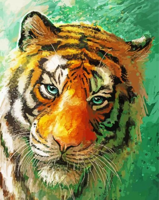 Aesthetic Tiger Head Art Paint By Number