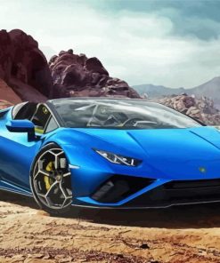 Aesthetic Blue Lambo Huracan Paint By Number