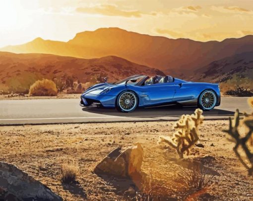 Aesthetic Blue Pagani Huayra Paint By Number