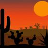 Aesthetic Cactus Sunset Paint By Number