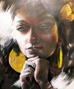 African Woman Thinking Art Paint By Number