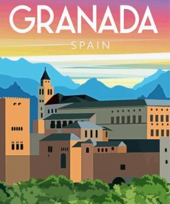 Alhambra Spain Poster Paint By Number