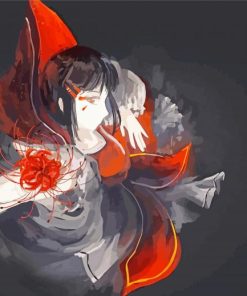 Anime Girl With Red Spider Lily Art Paint By Number