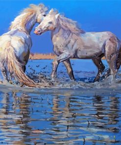 Beautiful Horses In River Paint By Number