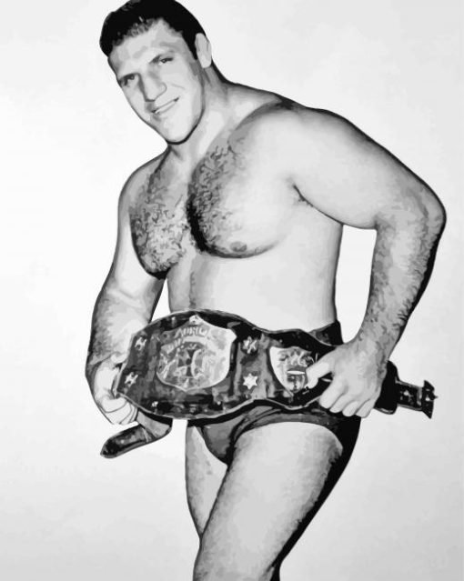 Black And White Bruno Sammartino Paint By Number