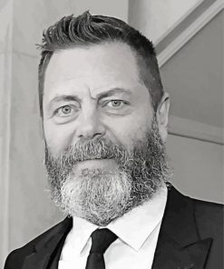 Black And White Nick Offerman Paint By Number