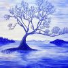 Blue Tree In Lake Paint By Number