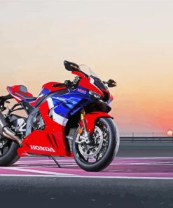 Blue And Red Honda Fireblade Paint By Number