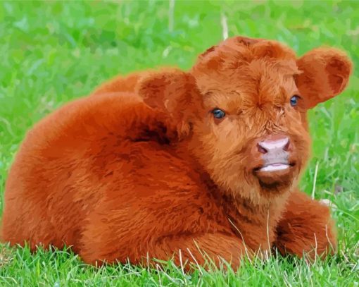 Brown Mini Cow Paint By Number