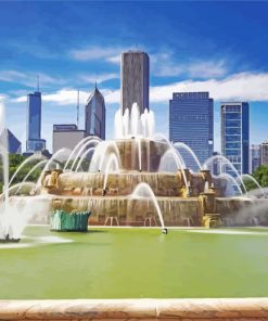 Buckingham Fountain Chicago Paint By Number