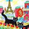 Cats In Paris Art Paint By Number