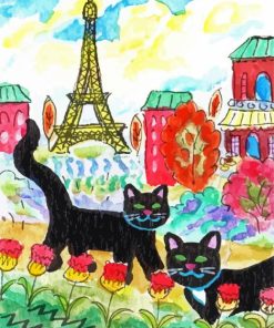 Cats In Paris Art Paint By Number