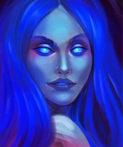 Cute Blue Girl Paint By Number