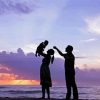 Cute Family Beach Silhouette Paint By Number