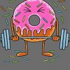 Donut Weightlifting Bodybuilder Paint By Number