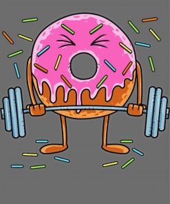 Donut Weightlifting Bodybuilder Paint By Number