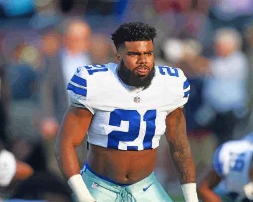 Ezekiel Elliott Footballer Paint By Number