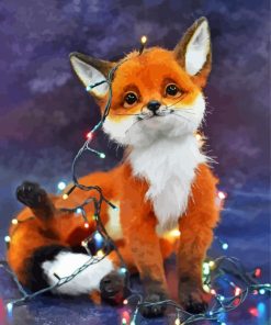 Fox Wrapped In Lights Paint By Number