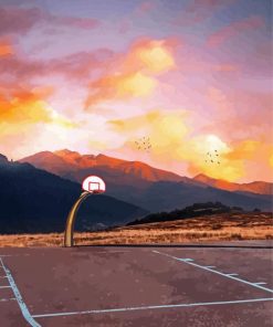 Golden Hour Basketball Court Paint By Number