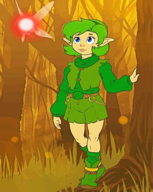 Green Saria Legend Of Zelda Paint By Number