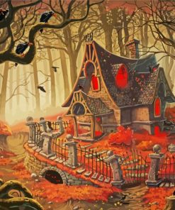 Halloween Forest Fantasy House Paint By Number