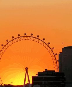 London Eye Sunset Silhouette Paint By Number