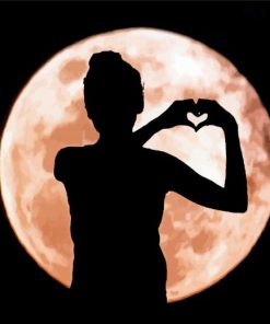 Lovely Moon Girl Silhouette Paint By Number