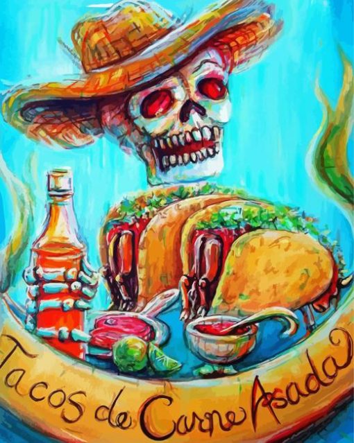 Tacos Skull Paint By Number