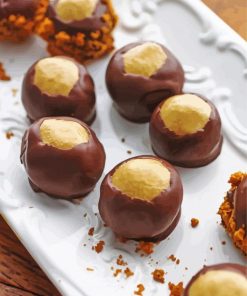 Tasty Peanut Butter Buckeyes Candy Paint By Number