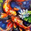 Abstract Koi Fish Illustartion Paint By Number