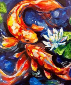 Abstract Koi Fish Illustartion Paint By Number