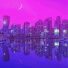 Anime City Water Reflection Paint By Number