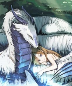 Anime White Dragon And Girl Paint By Number