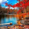 Autumn Lake Landscape Paint By Number