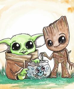 Baby Groot And Baby Yoda Paint By Number