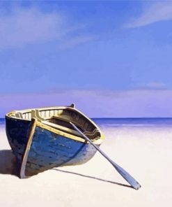 Beach With Row Boat Art Paint By Number