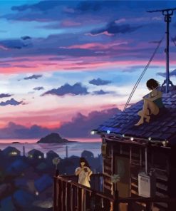 Calm Anime Sunset Scene Paint By Number