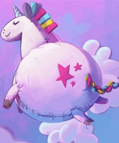 Cartoon Fluffy Unicorn Paint By Number