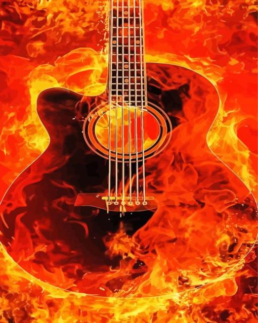 Flame Guitar Paint By Number