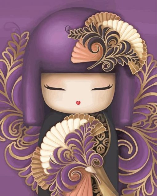 Illustration Japanese Doll Paint By Number