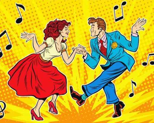 Pop Art Swing Dancers Paint By Number