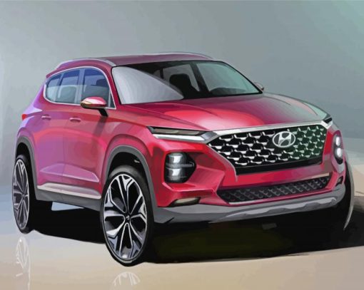 Red Hyundai Santa Fe Paint By Number