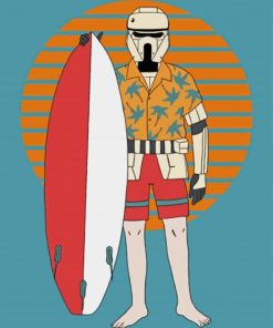 Stormtrooper And Surfboard Paint By Number