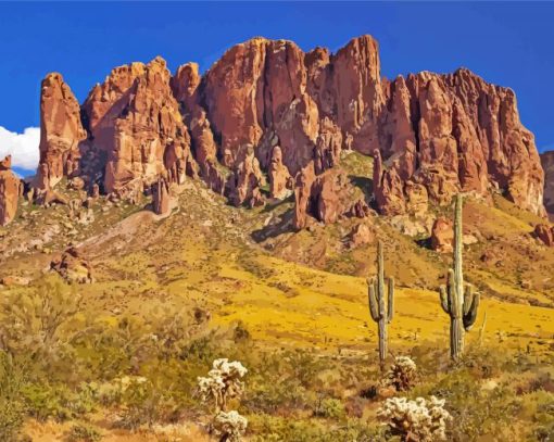 Superstition Mountains Arizona Landscape Paint By Number