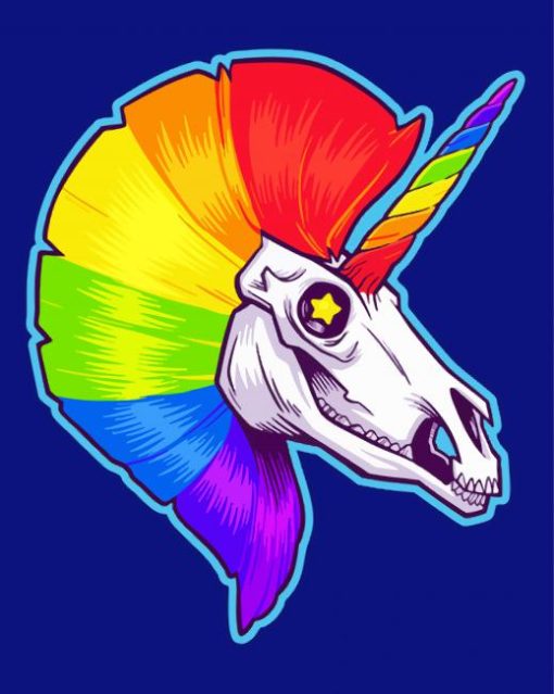 Unicorn Skull Art Paint By Number