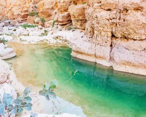 Wadi Ash Shab River In Oman Paint By Number