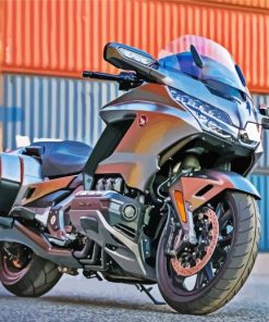 Aesthetic Grey Honda Gold Wing Motorcycl Paint By Number